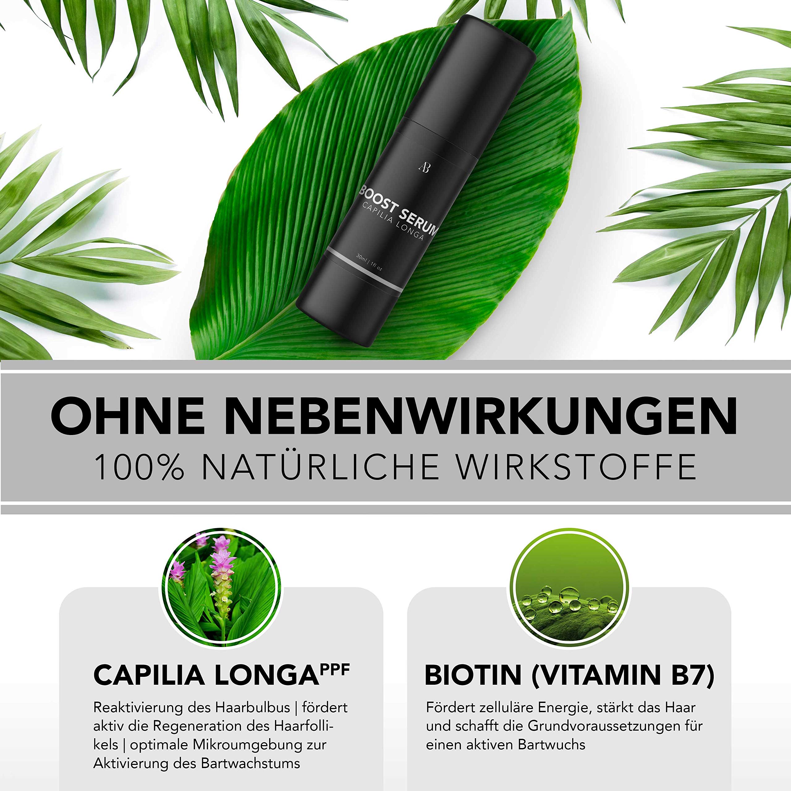 Anthony Brown® Beard Growth Serum - Bart Wachstums Serum Männer - belegte Wirkung durch Capilia Longa für mehr Bartwuchs - Bartwuchsmittel ohne Nebenwirkungen