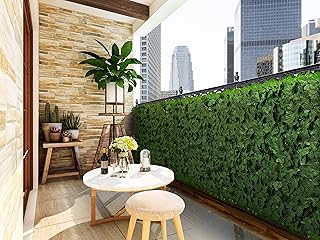 ColourTree 39" x 178" Artificial Ivy Privacy Fence & Backdrop Wall, Sturdy Backed Faux Leaves Hedges Panel for Outdoor, Indoor Decor