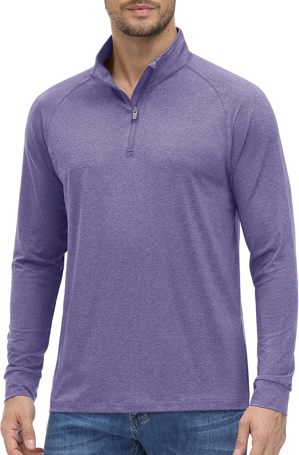 MAGCOMSEN Men's 1/4 Zip Pullover UPF 50+ Long Sleeve Sun Protection Sports Shirts Lightweight Athletic Workout Shirt