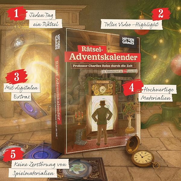 Hidden Games - Rätsel-Adventskalender - Charlies Reise durch die Zeit - EIN Spiel in 24 Episoden mit vielen Rätseln und Spezialeffekten - 2