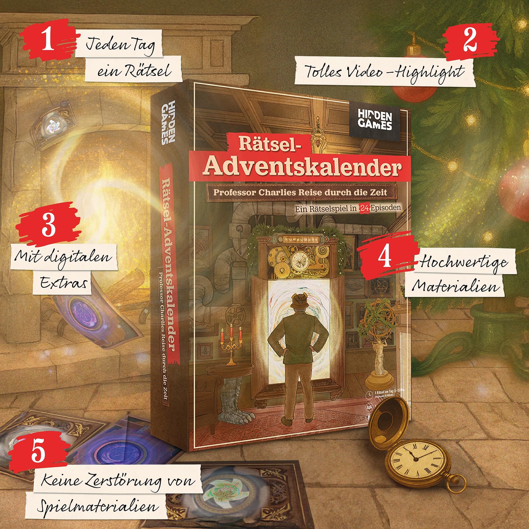Hidden Games - Rätsel-Adventskalender - Charlies Reise durch die Zeit - EIN Spiel in 24 Episoden mit vielen Rätseln und Spezialeffekten