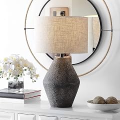 SAFAVIEH Lighting Collection Ersta Brown Modern Rustic Farmhouse Table Lamp 27-Inch Accent Lamp for Bedroom Living Room Home