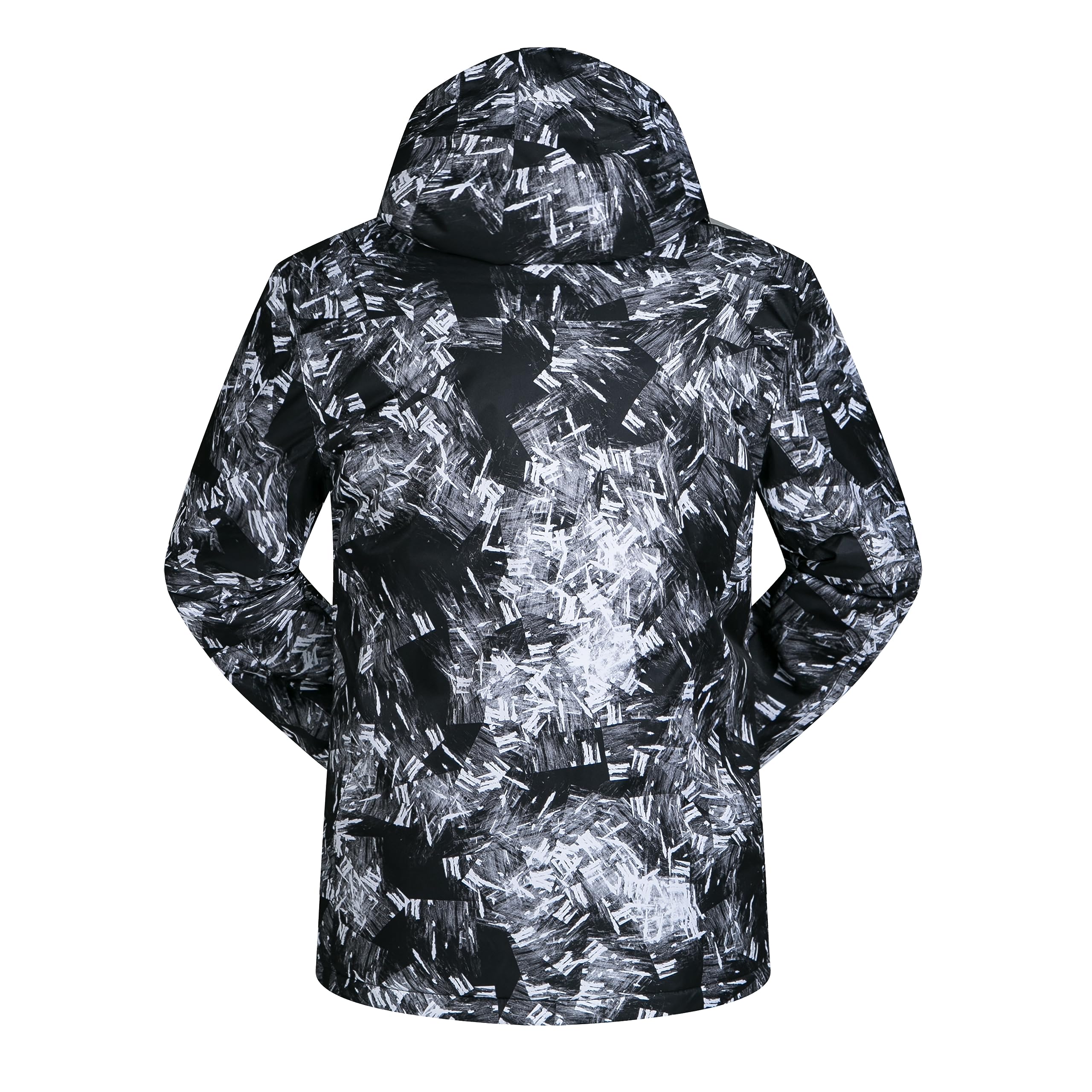 Conjunto de chaqueta y pantalones de esquí para hombre, impermeable, resistente al viento, abrigo de nieve con capucha, 2 piezas, trajes de snowboard, Negro -, Small