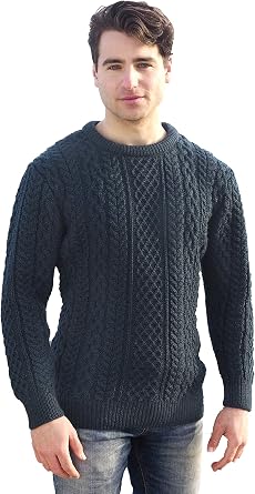 Aran Crafts Aran Crew Neck Sweater 100% Wool