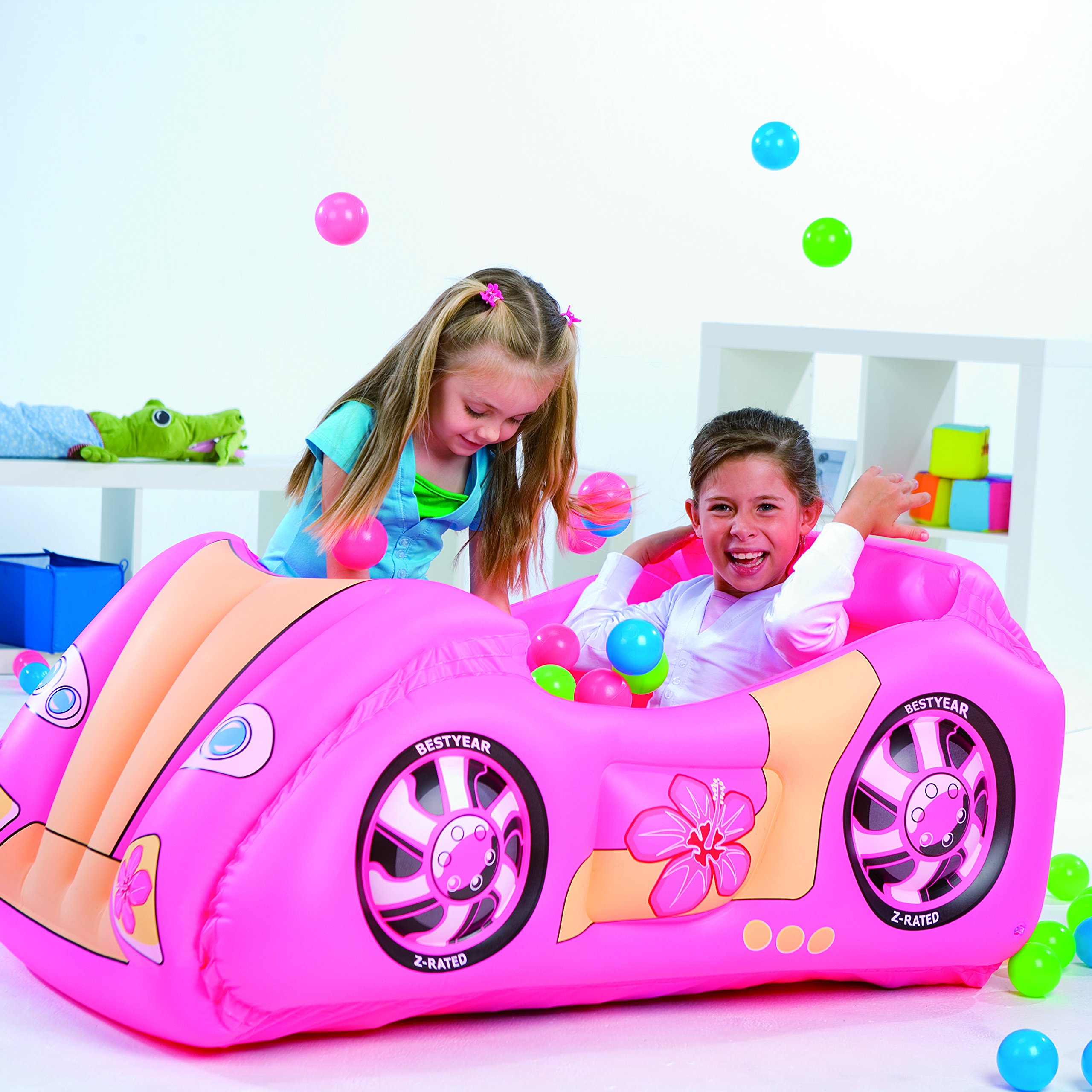 Bestway 52159 - Bällebad Rennauto 119x79x51cm mit 50 Spielbällen