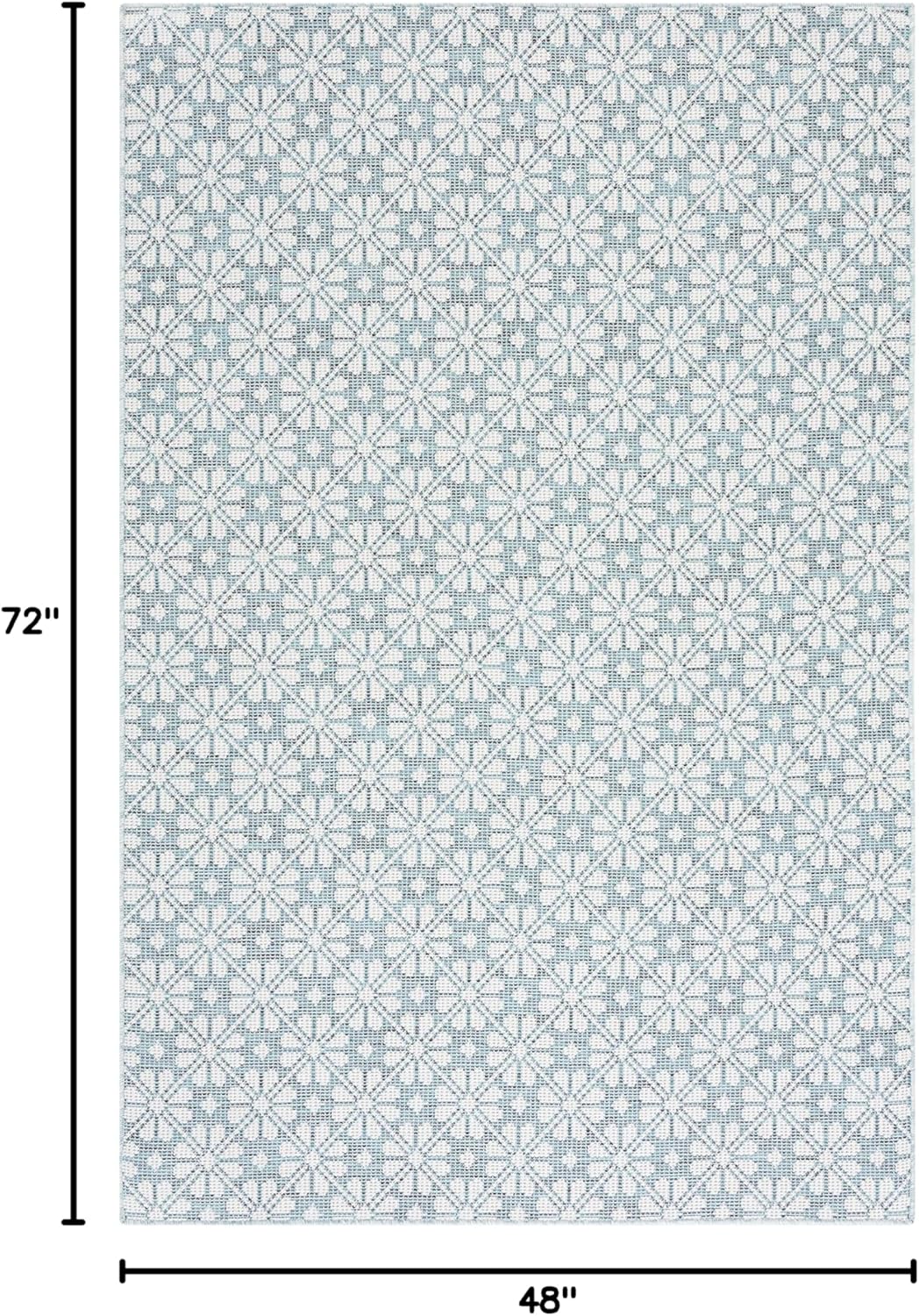 Martha Stewart x SAFAVIEH Outdoor Area Rug Collection - 4' x 6', Blue & Beige, Weather Resistant & Washable, Ideal for Patio, Backyard, Mudroom, Deck, Accent Space (MSR4491M)