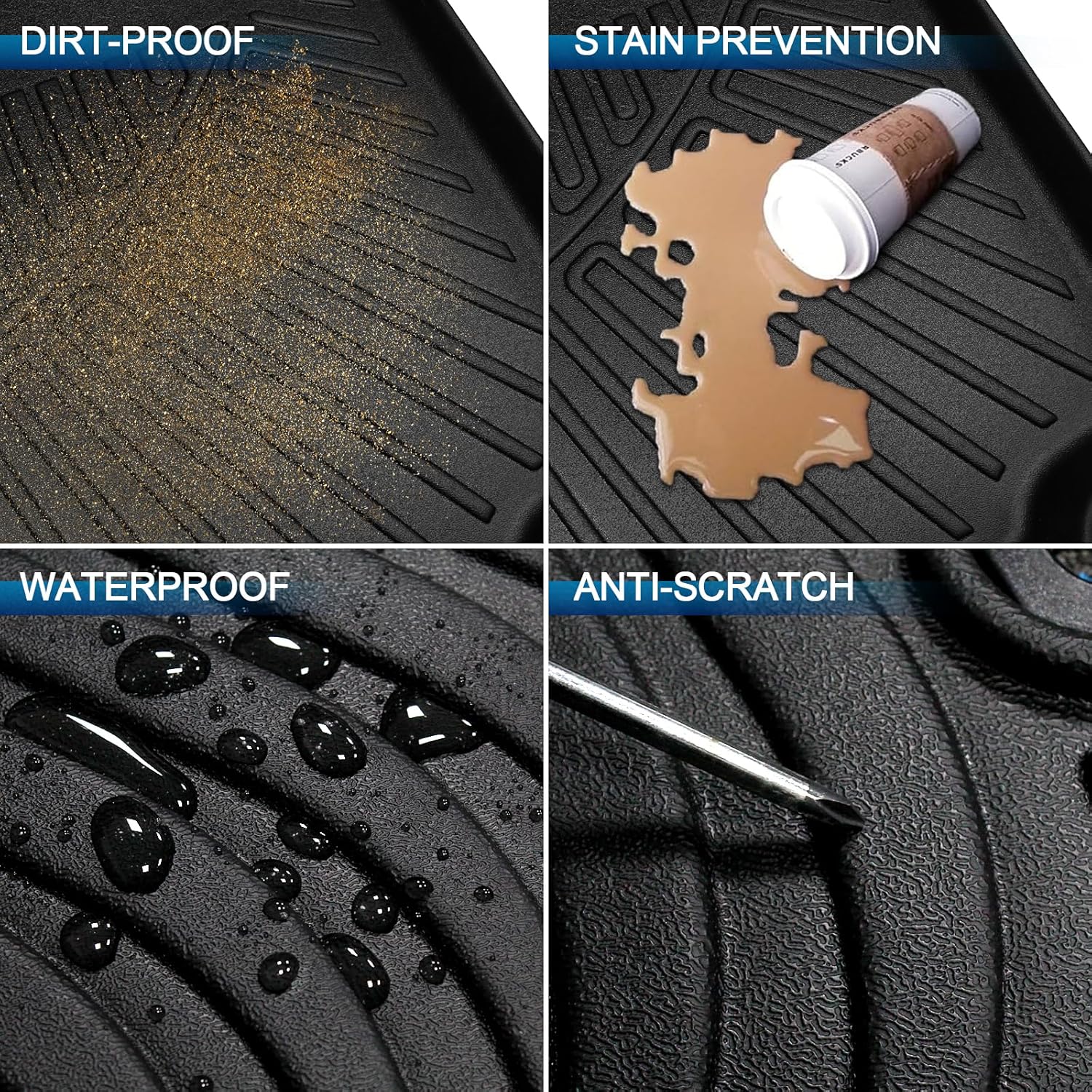 Peleus Floor Mats Cargo Liner for Chevrolet Chevy Equinox 2025 2026 (Not for EV),TPE All Weather Protection 2 Rows Car Floor Liners with Cargo Liner for Chevrolet Equinox 2025 All New