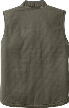 Legendary Whitetails Mens Quilted Canvas Zip Up Heavy Duty Water-Repellent Vest