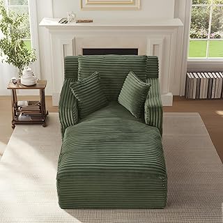 Indoor Single Chaise Sofa, No-Assembly Design, Exceptional Support, Chai...