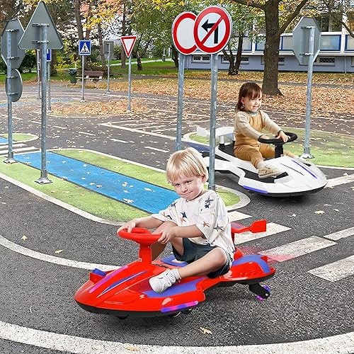 Miniatura 3 de Coche eléctrico de 12 V con pedal para niños, juguete recargable 2 en 1, auto oscilante con respaldos, antivuelco, aerosol, luz intermitente,