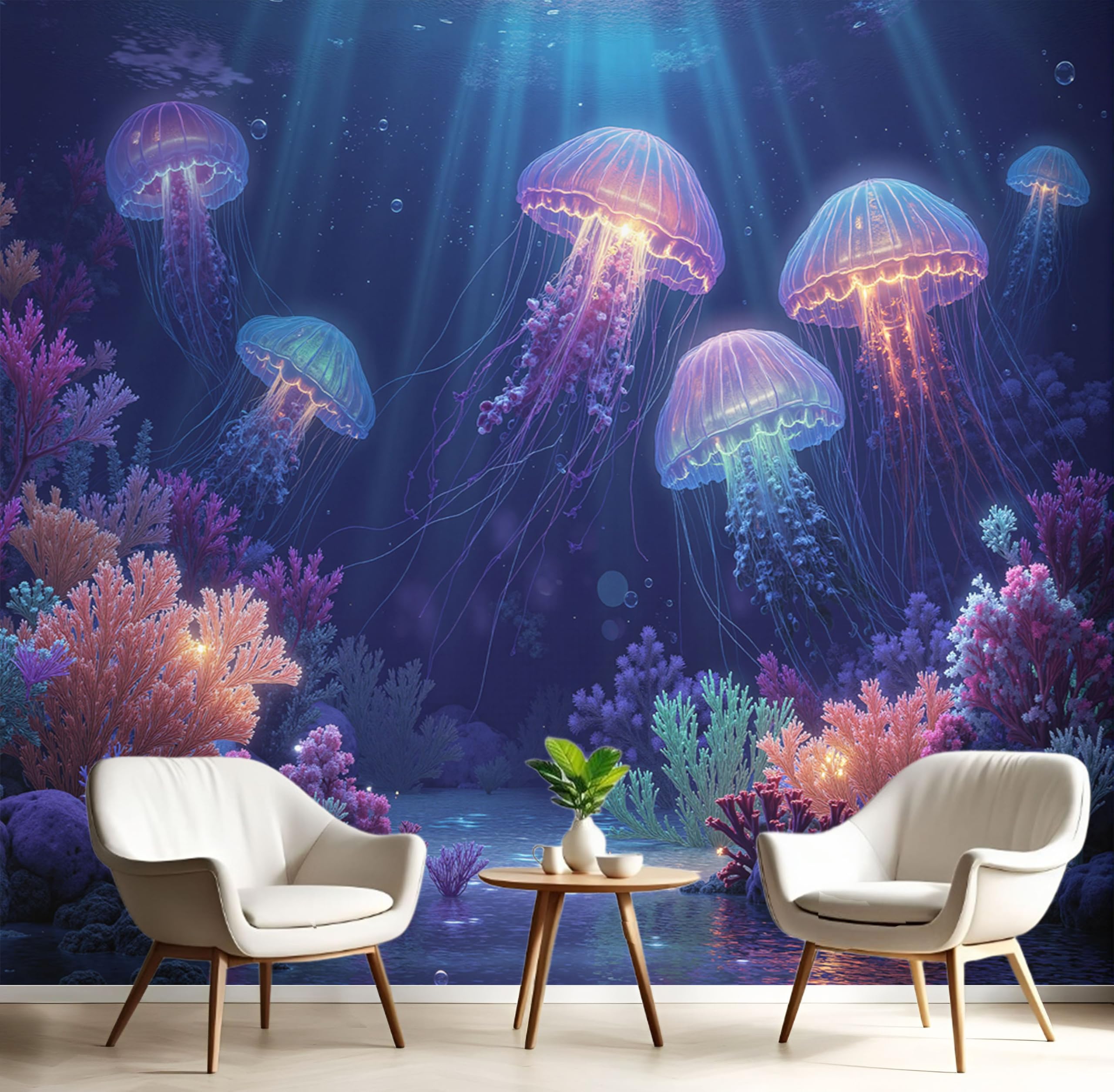 Papier peint panoramique océan fantastique coloré pour chambre