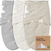 3-Pack Organic Swaddles for Newborns, Baby Swaddles 0-3 Months Granite