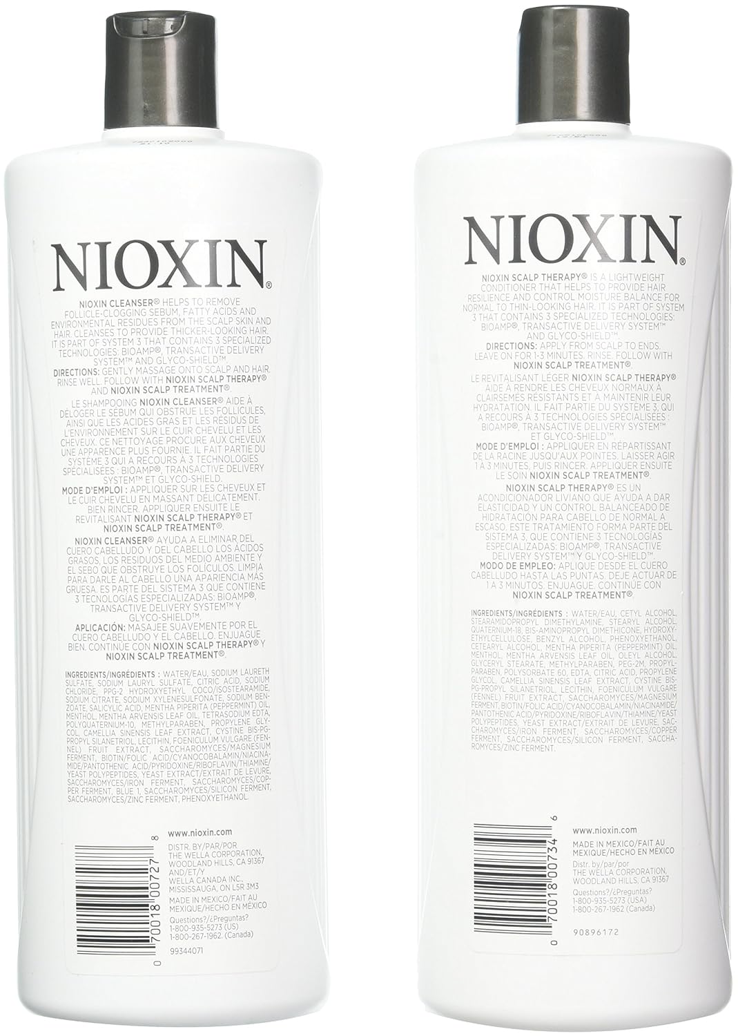 Nioxin System 3 Cleanser & Scalp Therapy Conditioner Treated Hair Set Duo 33.8 oz