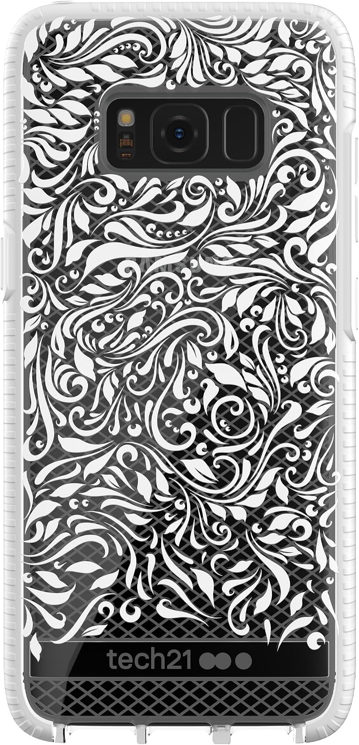 tech21 - Phone Case Compatible with Samsung Galaxy S8 - Evo Check Lace Edition - Clear/White