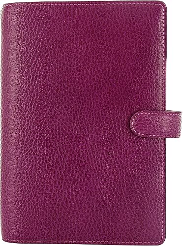 Miniatura 1 de Filofax Finsbury - Organizador de tamaño personal, frambuesa, cuero granulado tradicional, seis anillos, calendario semanal para ver, multilingüe,