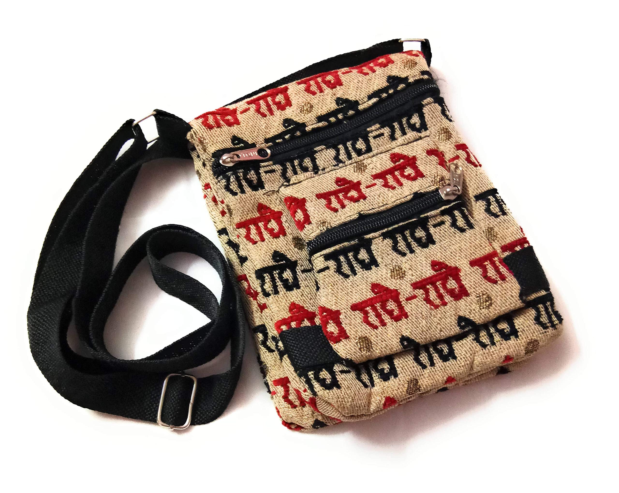 Chircrafts Sling Bag Handbag Cross body Cotton Canvas Cloth Handmade Radhe Printed Small | for Girls & women (B07JM8QGKL) Amazon Price History, Amazon Price Tracker