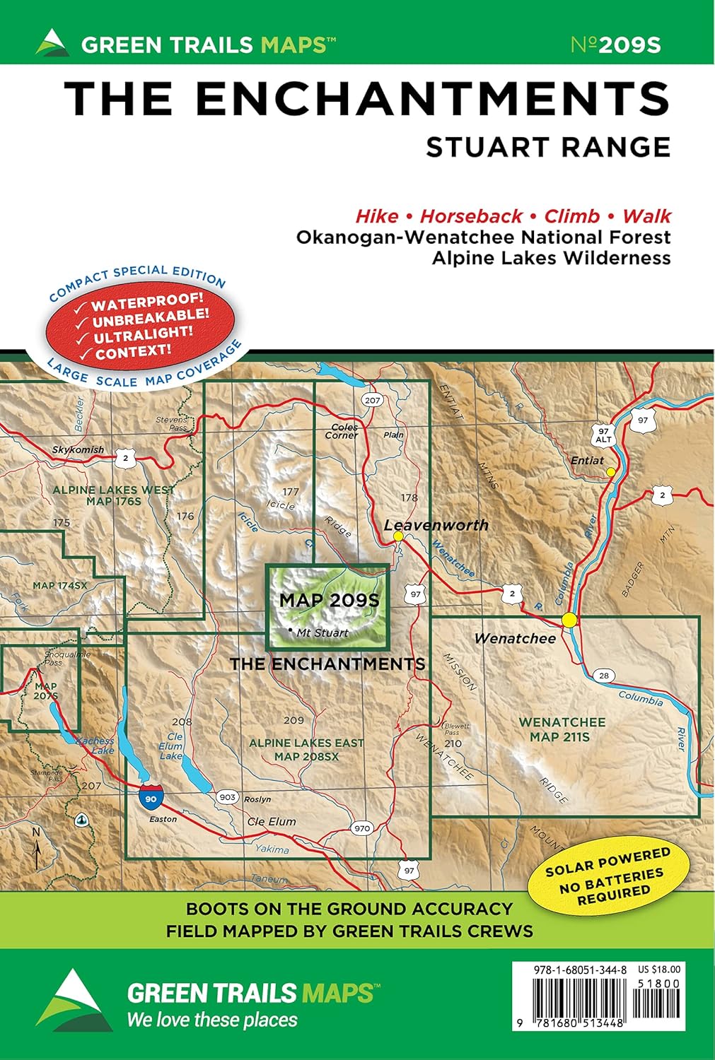 The Enchantments, WA No. 209S (Green Trails Maps, 209S)