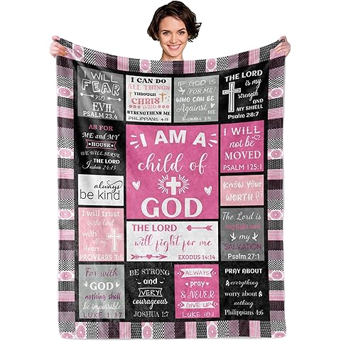 Christian Gifts for Women Blanket- 60''x50'' - I Am a Child of God Blankets Gift - ...