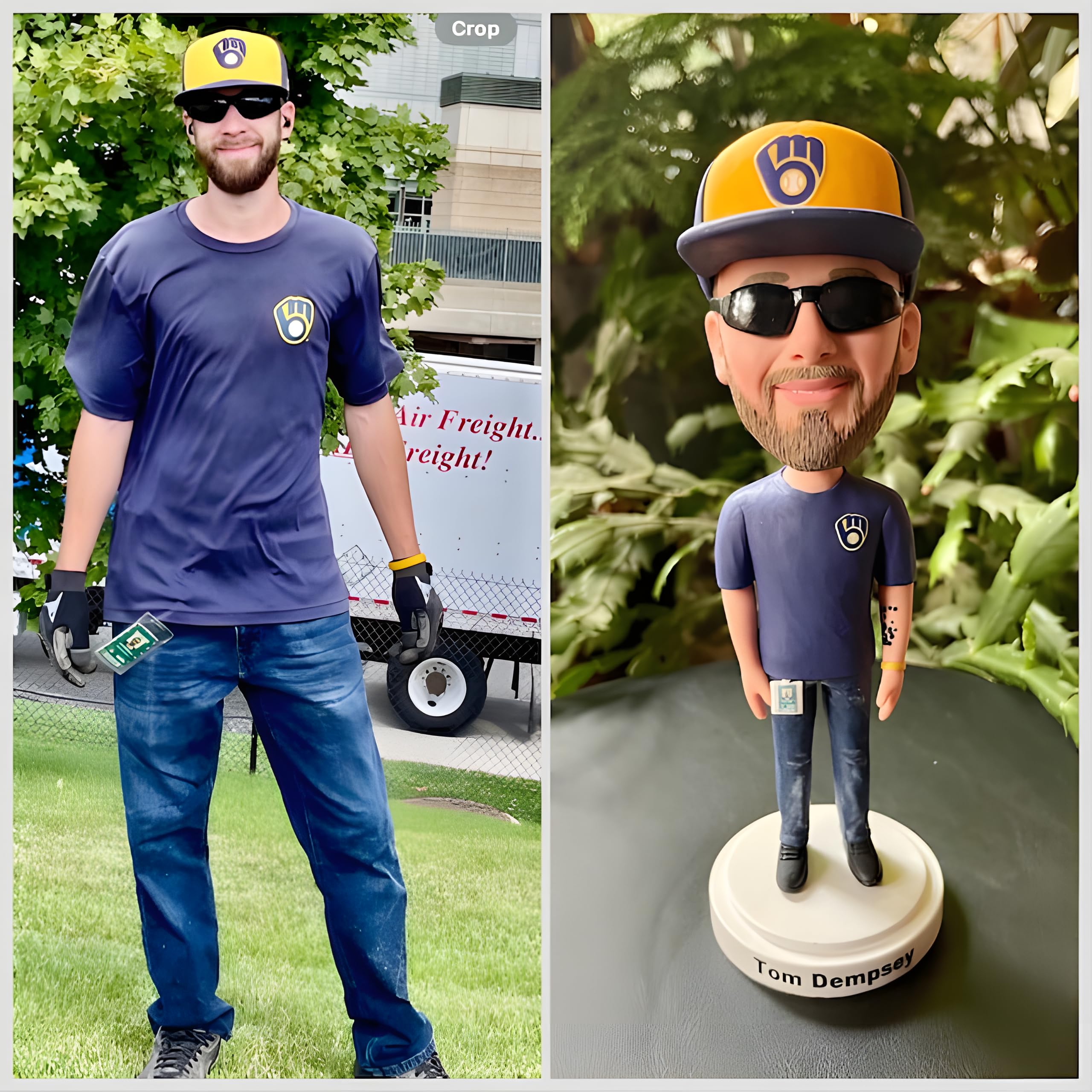 Custom Bobblehead, Personalized Full-Body Customization, Handmade, Polymer Clay, Action Figures Based on Your Photos, Unique Handmade Doll Statues, Gray