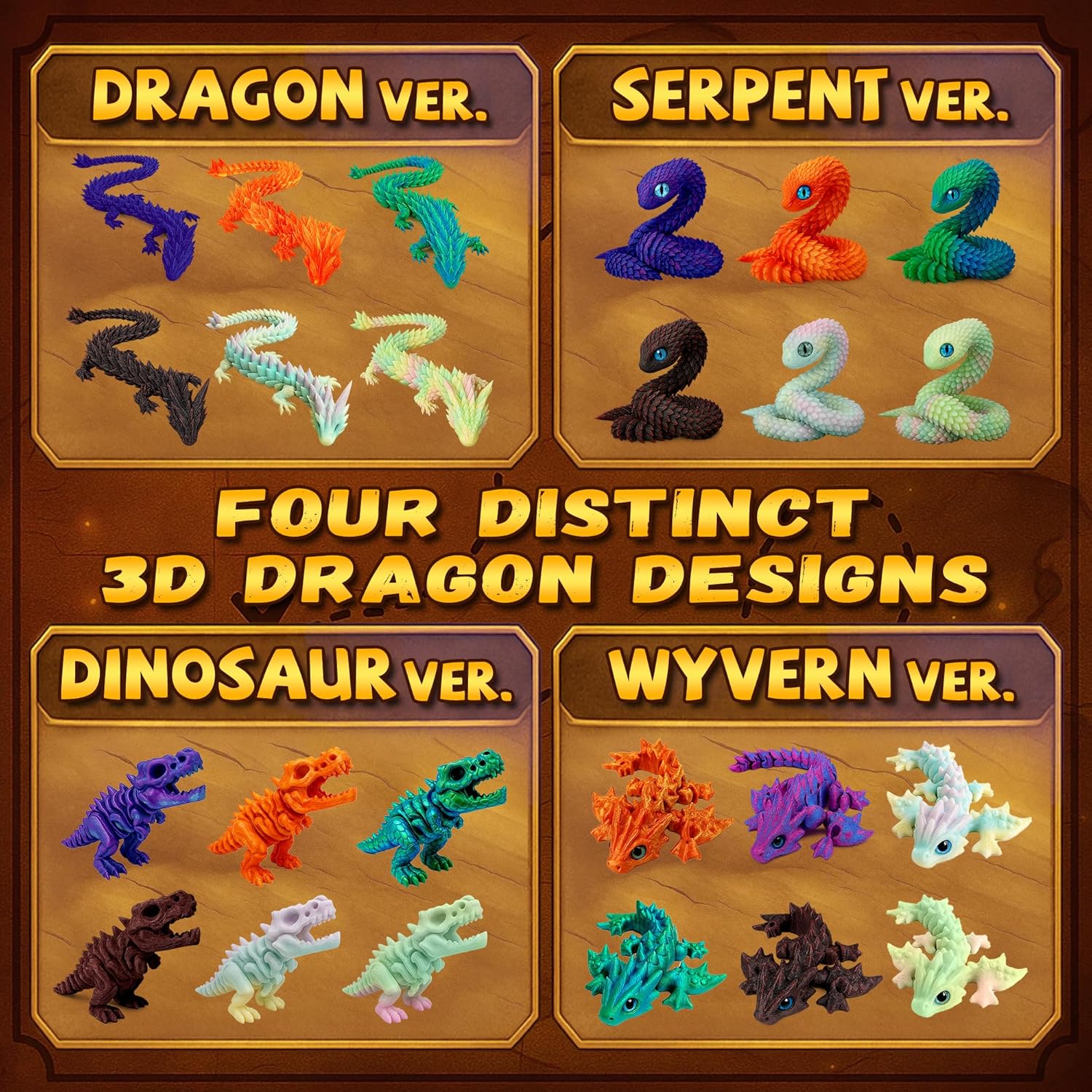 Dragon Advent Calendar 2026, Christmas Countdown with 24 Mythical Dragons, Fantasy 3D Printed Toys, Collectible Figures and Holiday Gifts for Kids Teens Boys