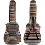 Tosnail 43 Inch Acoustic Guitar Gig Bag with Backpack Strap and 5 Pockets&comma; Bohemian Vintage Guitar Storage Case Bag