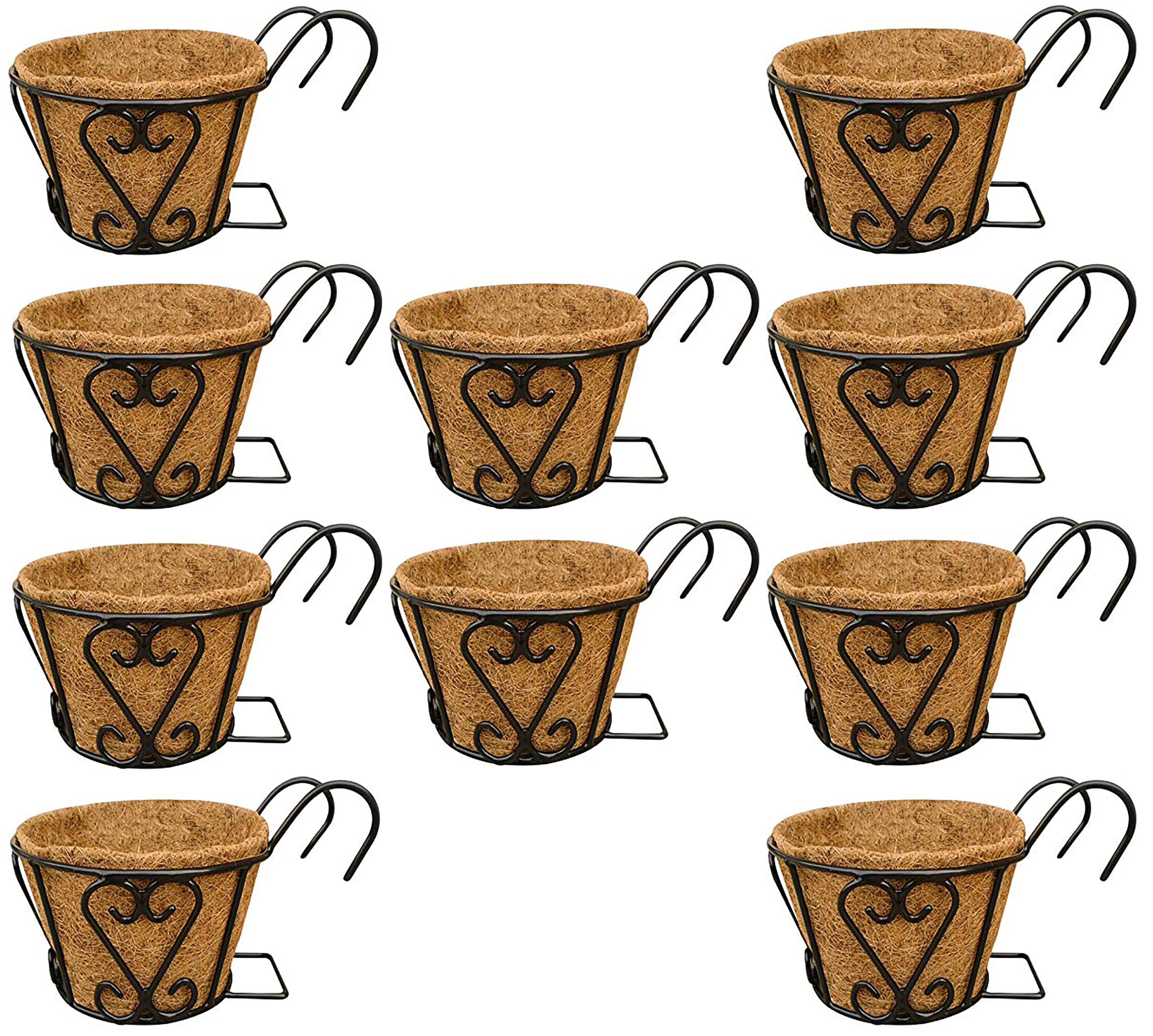 See full amazon price history chart for GARDEN KING 8 Inch Railing Pots with Coir Liner. Railing Planters, Hanging Flower Pots for Grills, Home Gardening Outdoor Metal Plant Pots (Pack of 10 pcs (Black) GARDEN KING 8 Inch Railing Pots with Coir Liner. Railing Planters, Hanging Flower Pots for Grills, Home Gardening Outdoor Metal Plant Pots (Pack of 10 pcs (Black) (B08R69J1BJ) Amazon Price History, Amazon Price Tracker