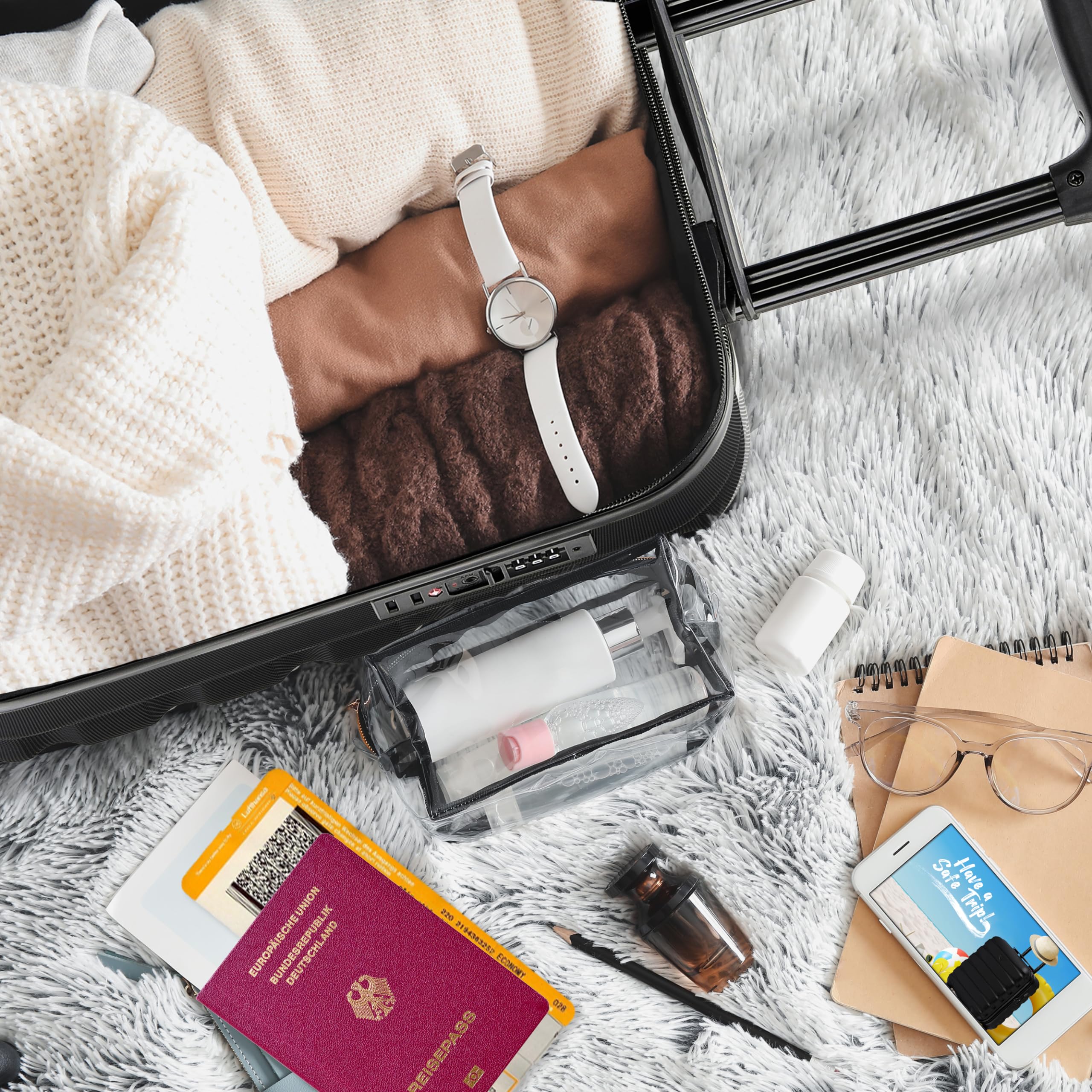 Flight Knight Leichtes, Starres Abs-handgepack Mit 4 Radern, Zugelassen Fur Uber 100 Fluggesellschaften, Darunter Air France, Ryanair Und Easyjet, 45x36x20cm