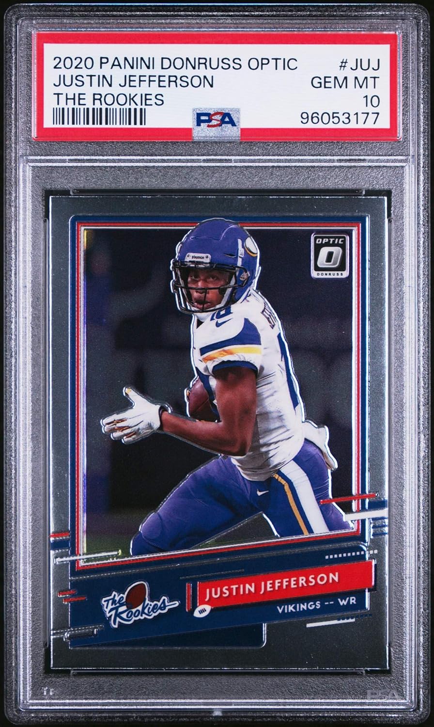 Graded 2020 Panini Donruss Optic Justin Jefferson #JUJ The Rookies Rookie RC Football Card PSA 10 Gem Mint
