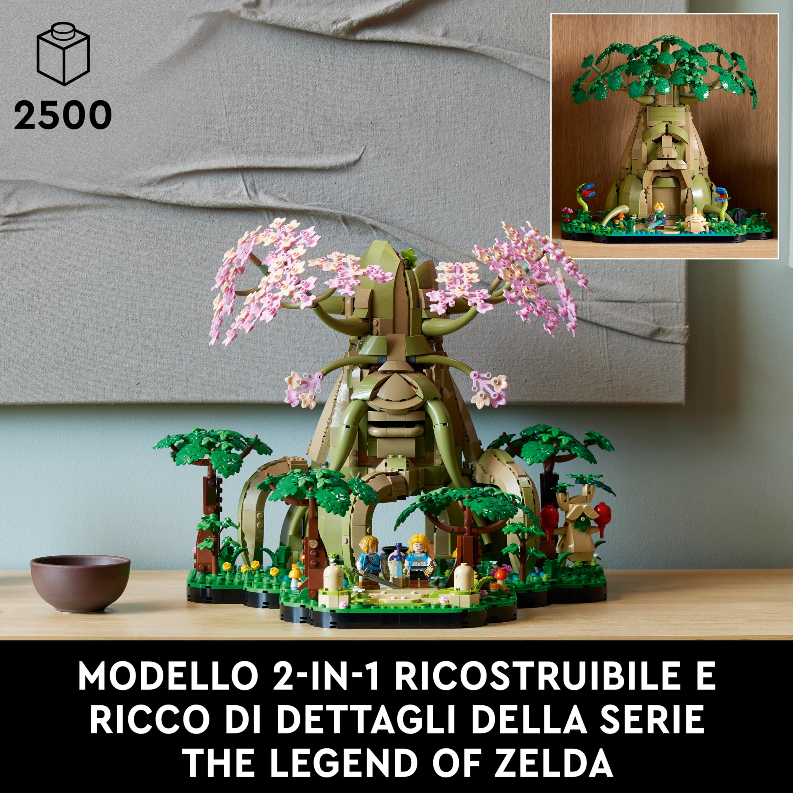 LEGO The Legend of Zelda Grande Albero Deku 2-in-1 - Set da Esposizione e da Collezione con la Principessa Zelda e 3 Minifigure di Link - Costruzioni per Adulti - Idea Regalo Fan de Videogiochi 77092