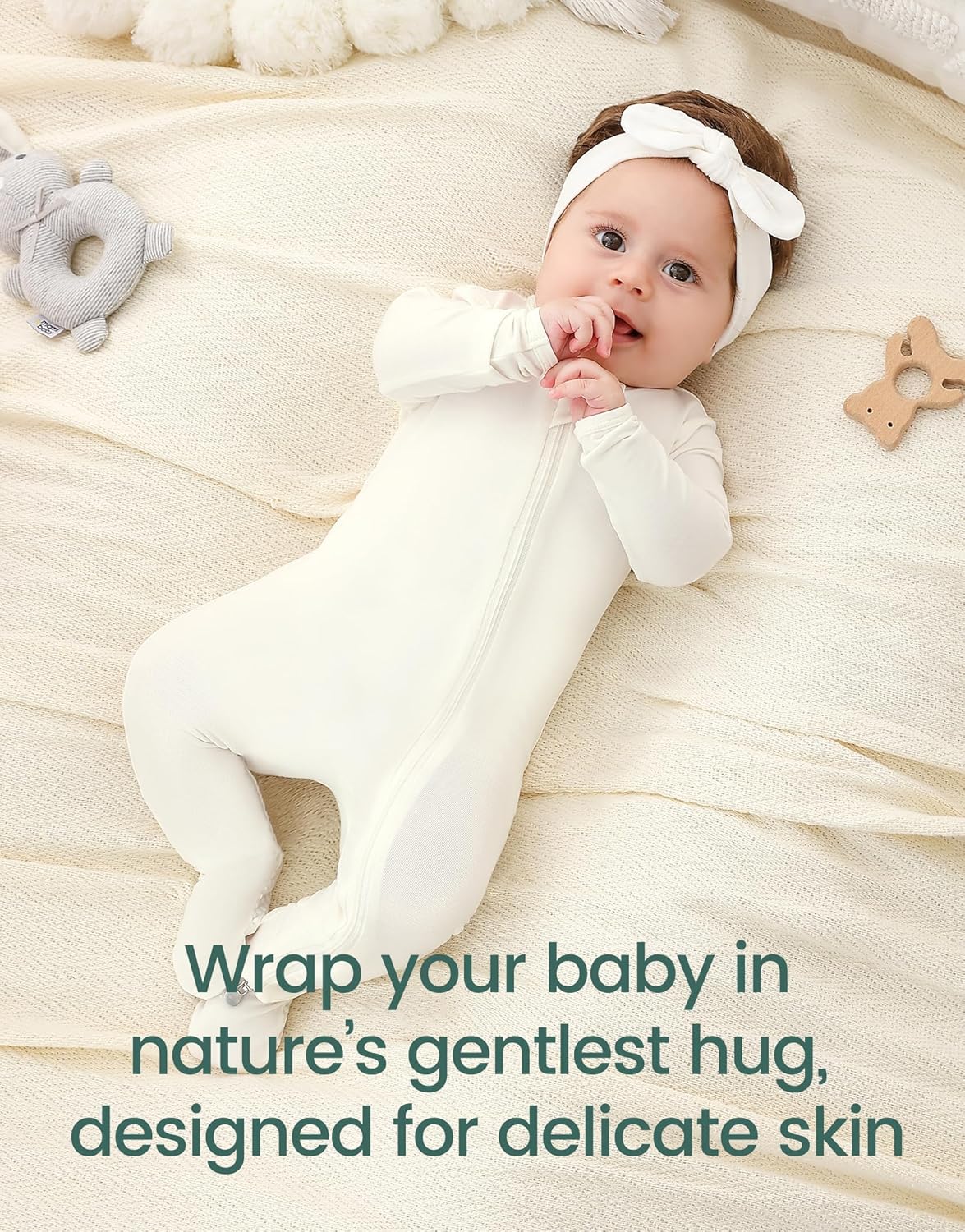 Slumber Buddy Baby Footie Pajamas Rayon Made from Bamboo 3 Pack 0-18 Months - Image 7