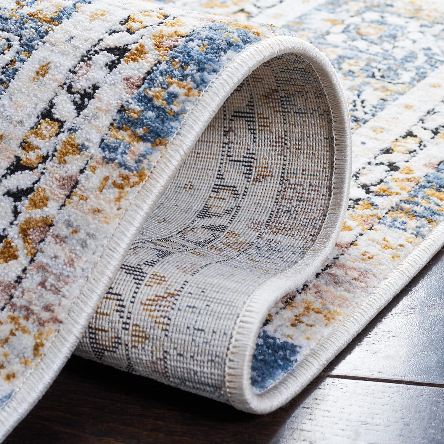 SAFAVIEH Moondust Collection 4' x 6' IvoryGrey MND660A Vintage Living Room Dining Bedroom Area Rug