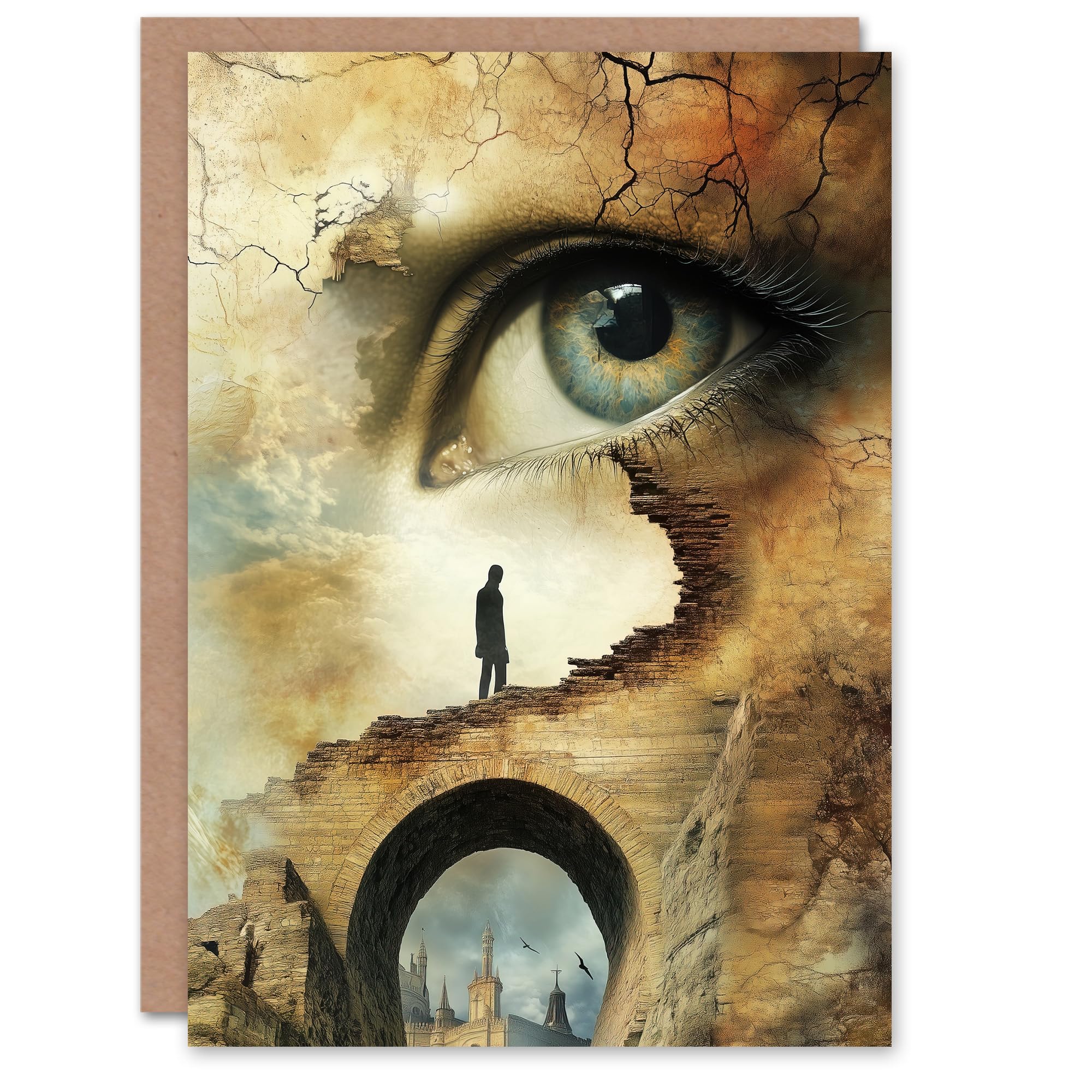 Artery8 Greeting Card Lost in a Dream Surrealism Conceptual Art Blank For Him Or Her Art Birthday Card