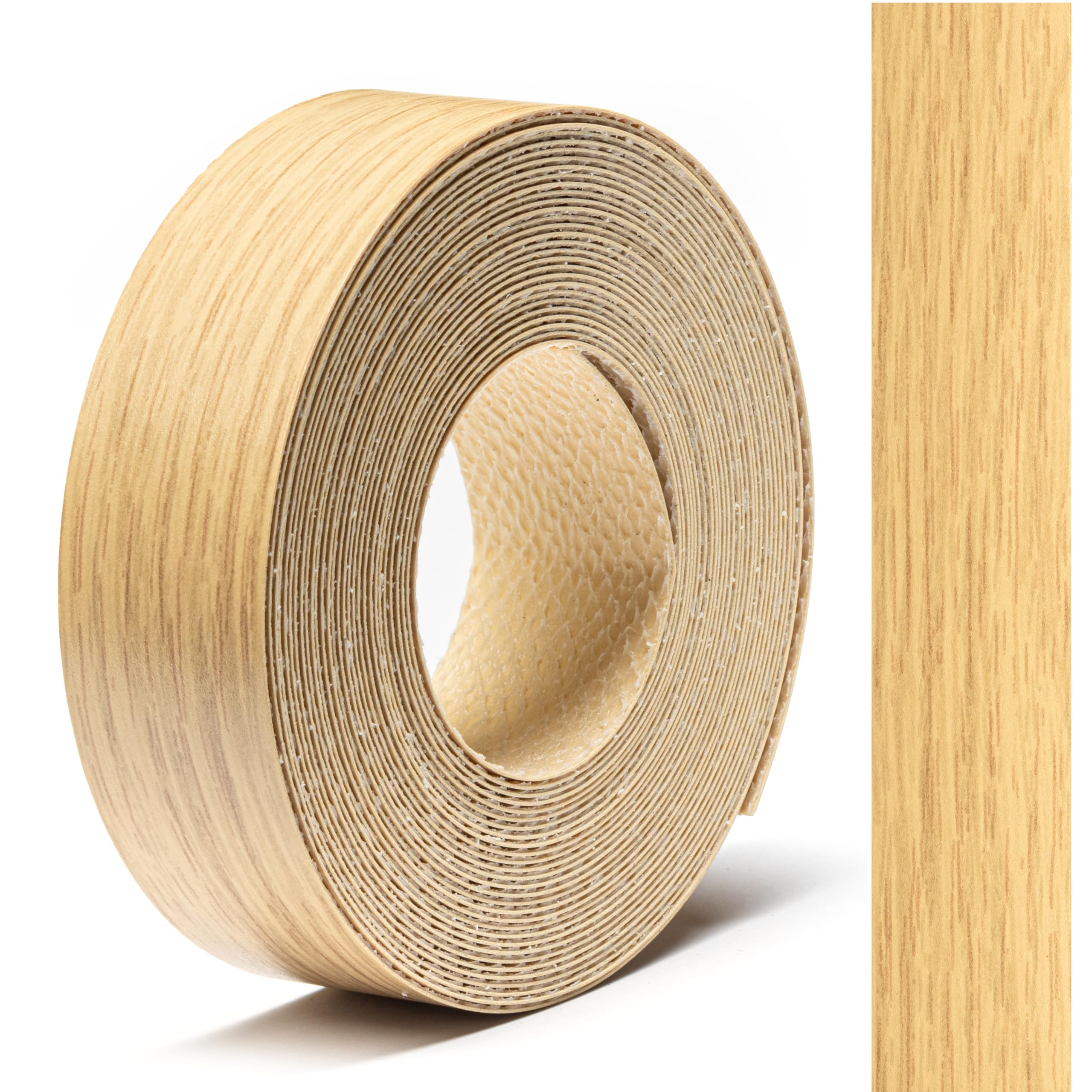 FOLDECOR Stone Oak Hotmelt Melamine Edge Banding Tape 21mm x 5m, Iron on Edge Trim Strip for Furniture, Cabinets, Shelves & Panels, Easy to Apply & Cut — image 1