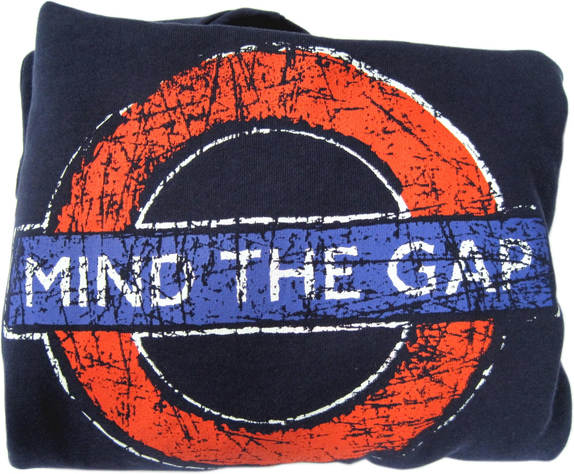 Sweatshirt Distressed Mind The Gap Roundel Printed Hooded, Navy, Transport for London Souvenir Hoodie