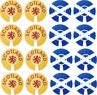 Acclaim Juego de 4 pegatinas de identificación para cuencos de césped, 6 cm, 2 unidades, 4 juegos completos de 4 unidades, color amarillo y rojo