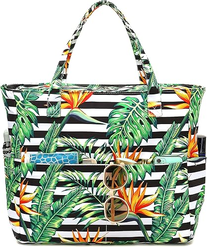 Bolsas impermeables para la playa y la piscina, para mujeres y mujeres, extragrandes, bolsa de transporte con compartimento húmedo para viajes de