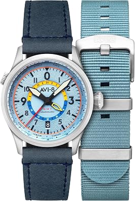 AVI-8 | FLYBOY | Wingman Worldtimer GMT Automatic Watch | 41mm | Power Blue