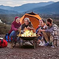 Vista 3 de Fire Beauty - Chimenea para exteriores de combustión de madera, parrilla de acero para barbacoa con rejilla de cocina, cubierta protectora