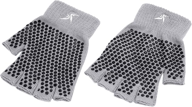 ProsourceFit Grippy Yoga Gloves, Yoga Hand Grips with Firm Fingerless Design, One Size Fits All Yoga Gloves with Grips for Women and Men