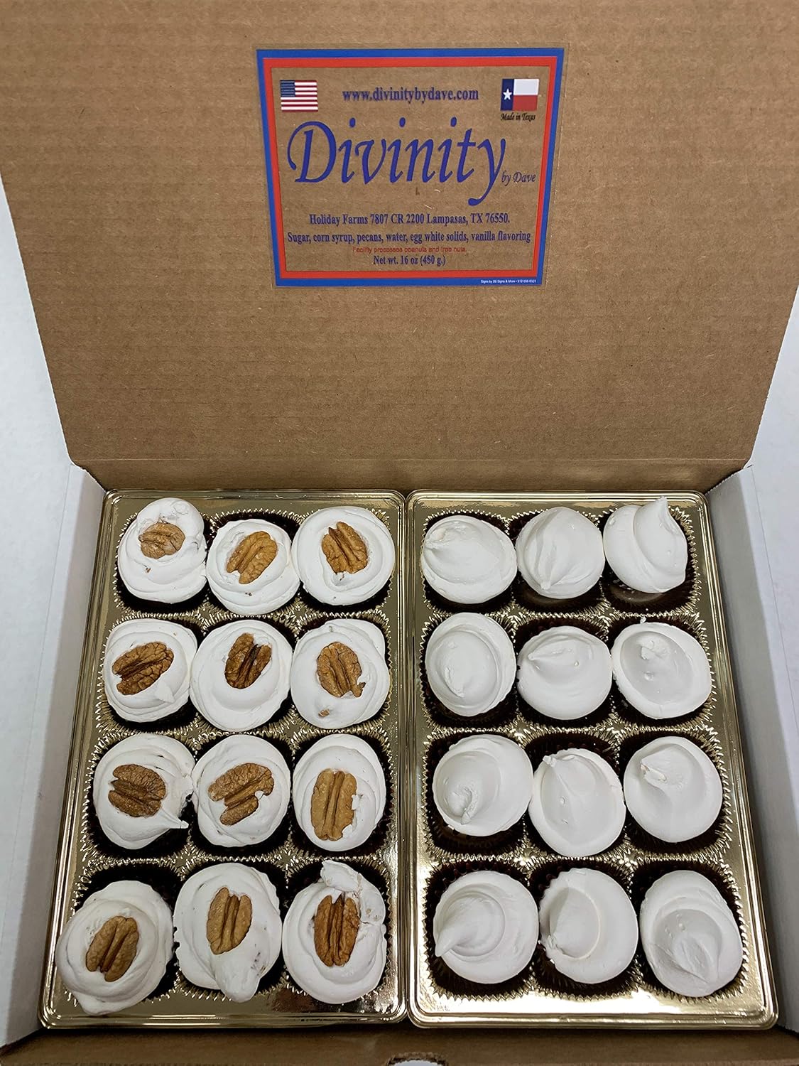 48 Piece Divinity Gift Box (With Pecans) Old Fashioned Divinity, Just Like Home Made