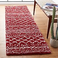 Vista 68 de SAFAVIEH Alfombra 9x12 - Colección Arizona Shag - Grande - Marfil y Beige, Diseño Marroquí Boho, No Desprende Pelo y Fácil de Limpiar, Ideal