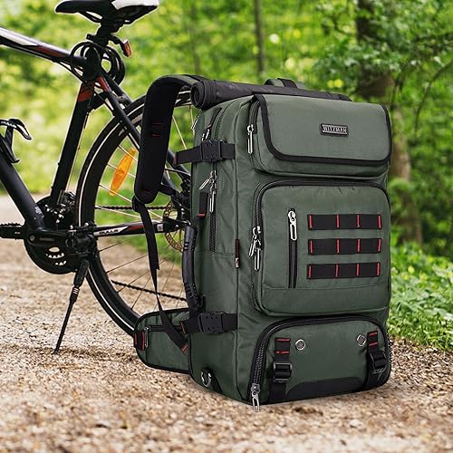 Miniatura 9 de WITZMAN Mochila de viaje de mano para hombres y mujeres, aprobada por aerolíneas, mochila convertible de nailon para equipaje (B682 verde militar)