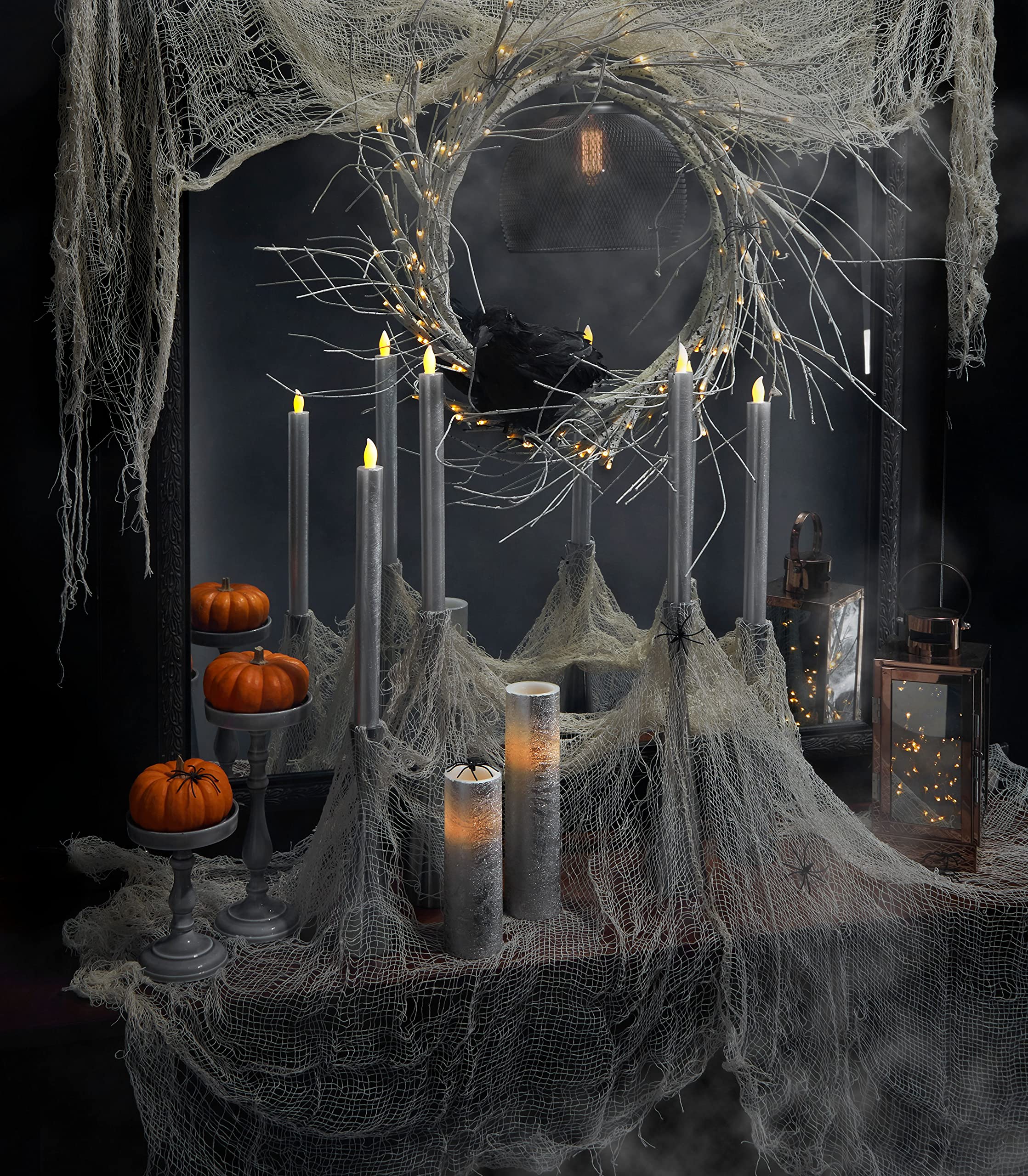 Rose Gold Decorative Lanterns 9 Inch Tall, Timer and Batteries