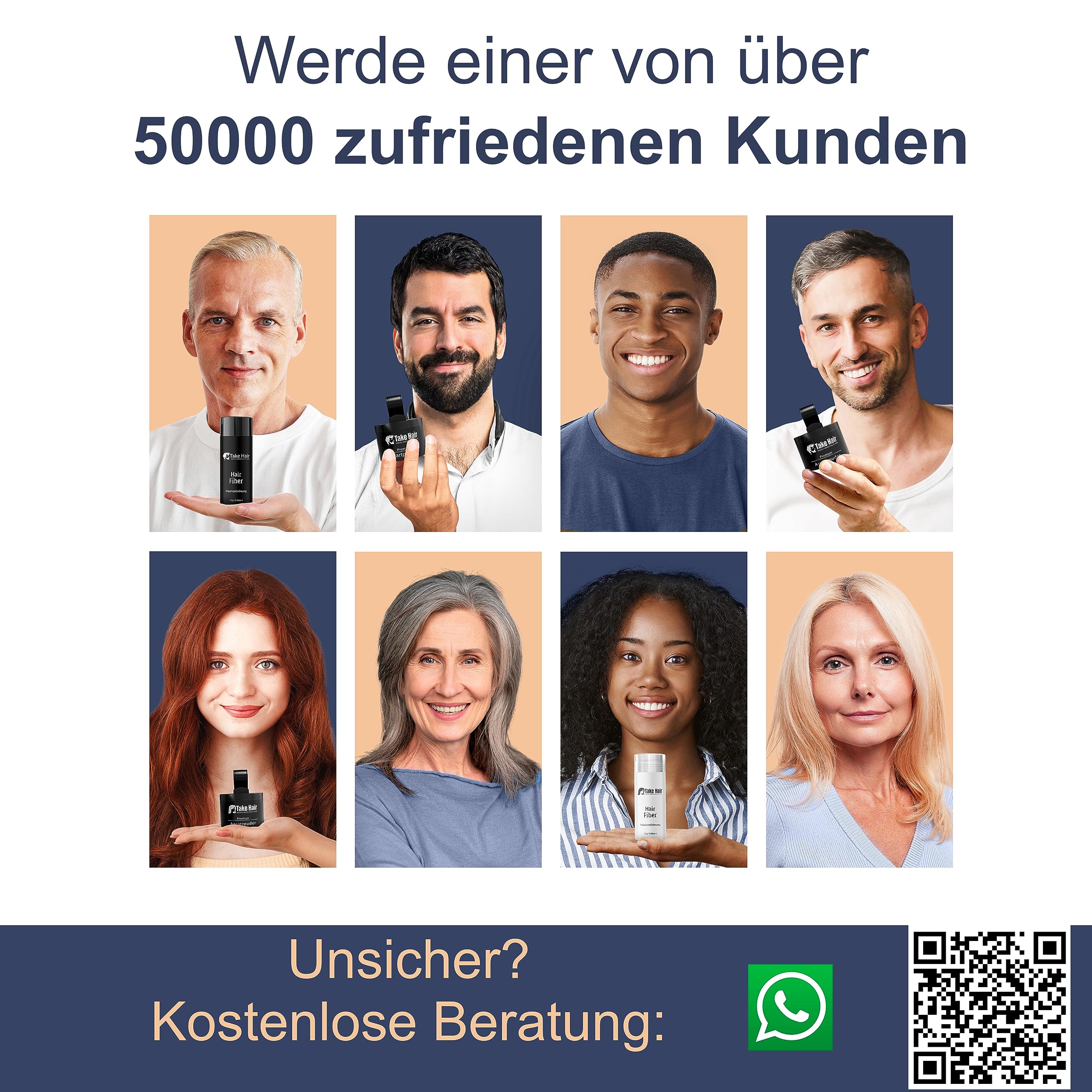 Take Hair Streuhaar Nachfüllbeutel 100g I Hält bei Regen und Wind I Für Männer und Frauen I Schütthaar zur Haarverdichtung I Hair Fibers Haarpuder Haarpulver Haarausfall (Streuhaar Dunkelbraun)