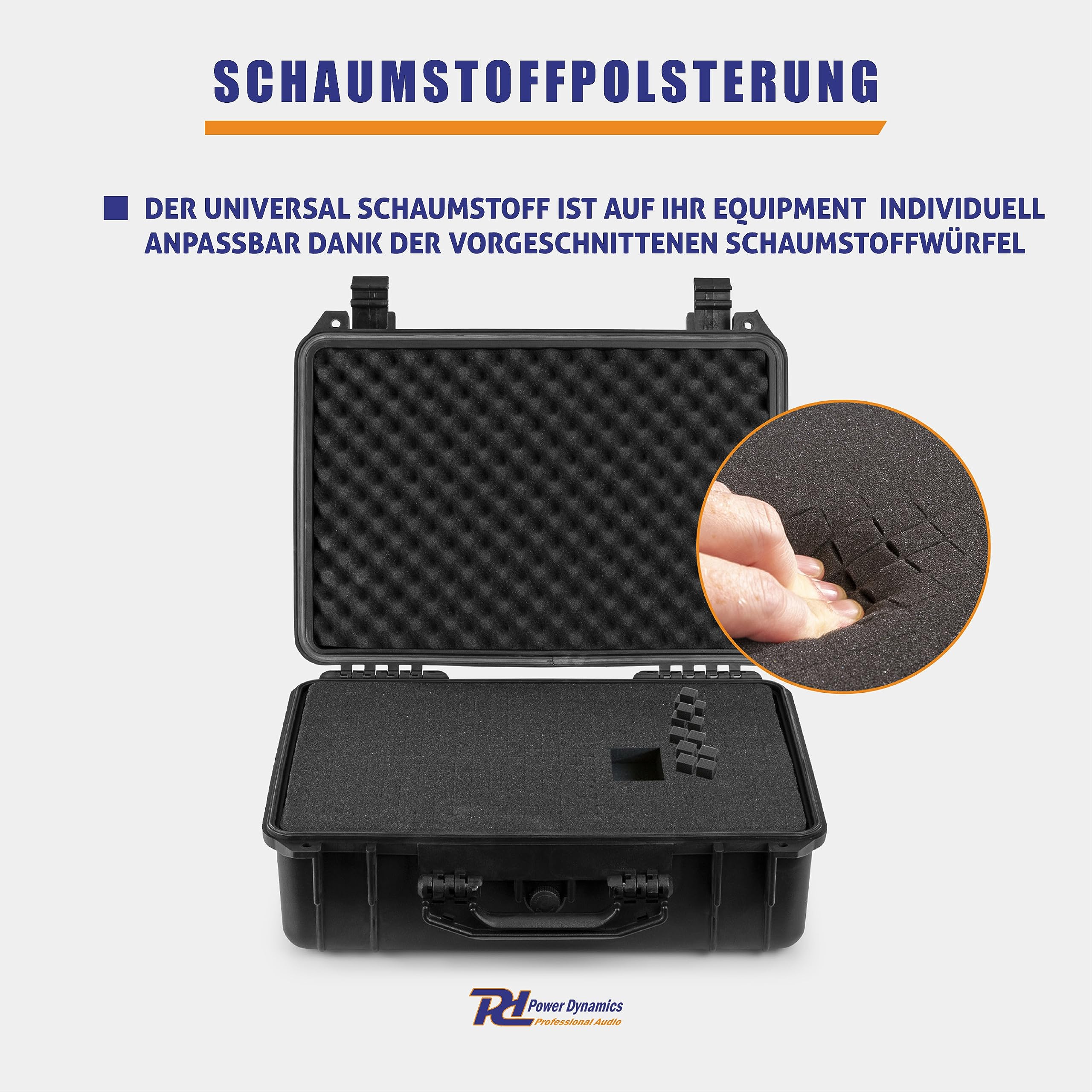 Power Dynamics GIGCase12, Universal Hard Case Kamera Koffer Schaumstoff, DJ Koffer, Foto Koffer, Schutzkoffer, DJ Universalkoffer, Wasserdichter Koffer, Transportkoffer mit Schaumstoff, Schwarz