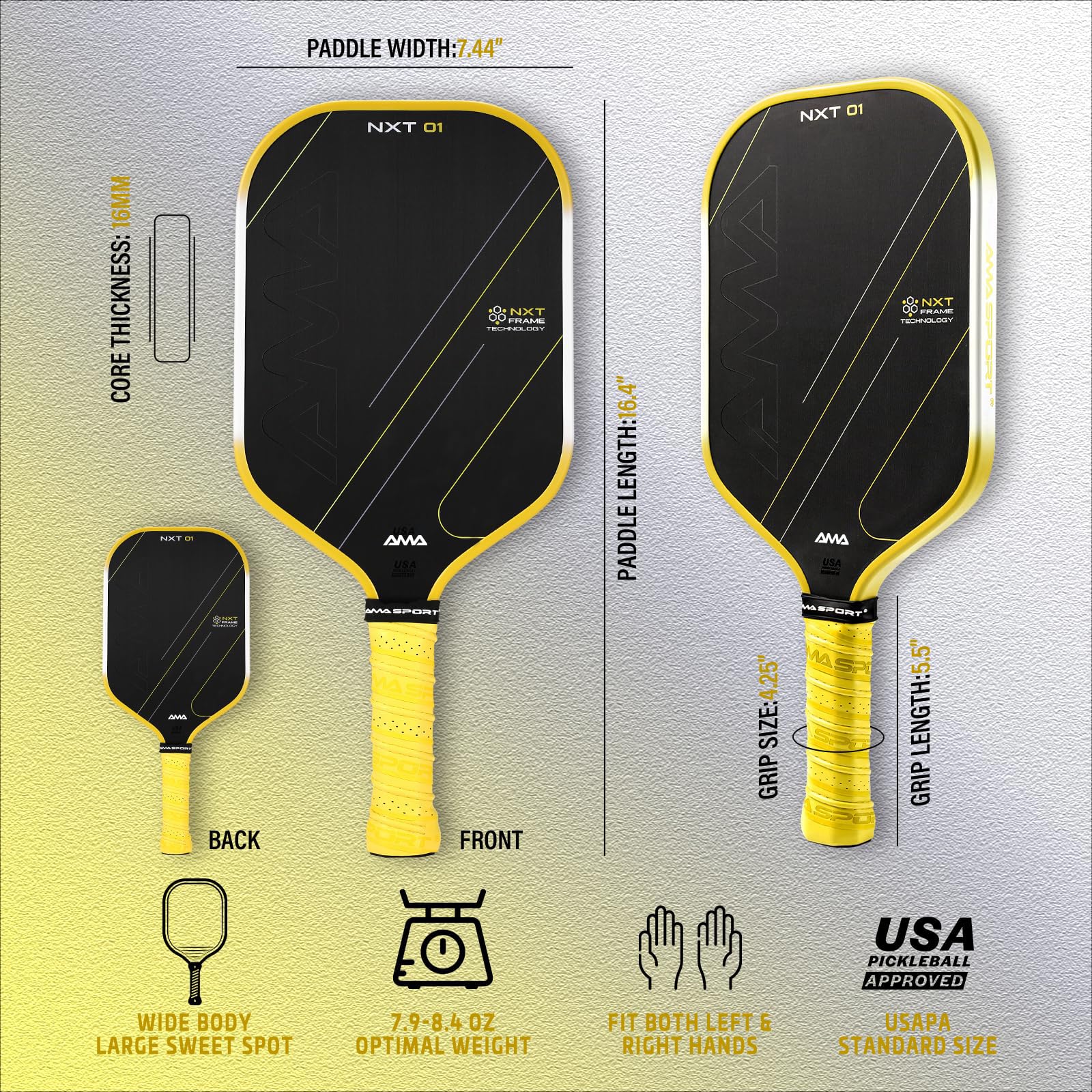 Amazon.co.jp: AMA SPORT カーボンファイバーピックルボールパドル