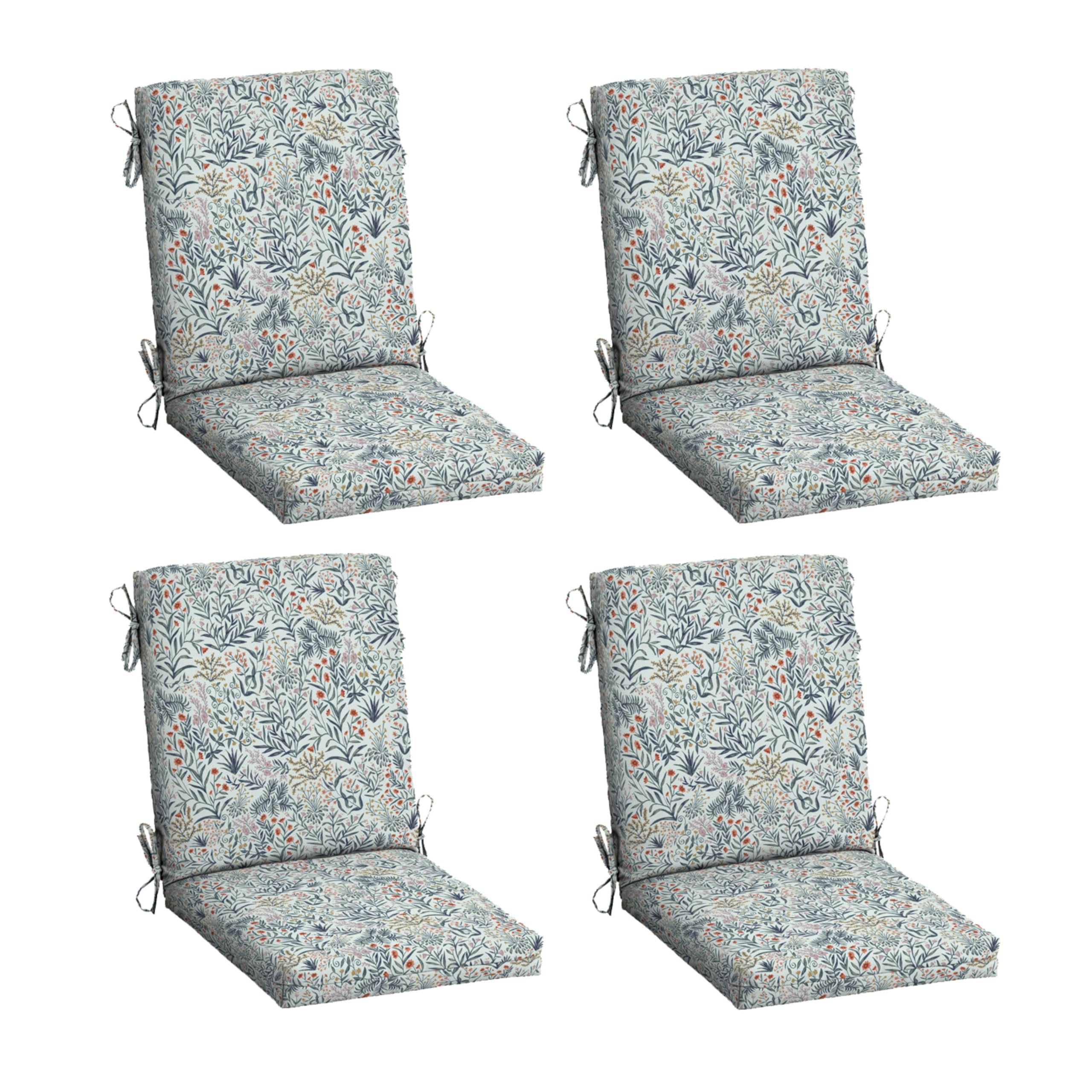Outdoor Dining Chair Cushions, Pistachio Botanical