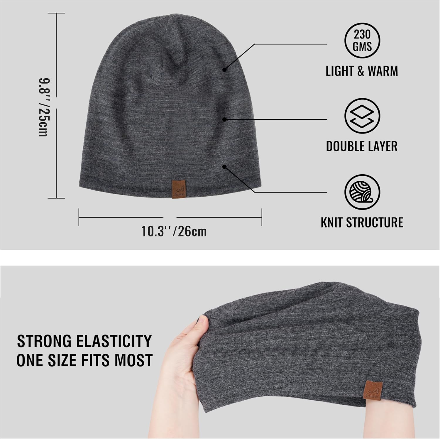 ACUSHLA 100% Merino Wool Cuff Beanie for Men & Women Knitted Winter Hat Unisex Watch Cap Skull Wrap for Cold Weather - Image 4