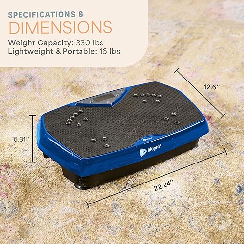 Miniatura 6 de Lifepro Vibration Plate Exercise Machine with Magnetic Acupoints - Full Body Vibration Platform for Beginners and Recovery - Ideal Lymphatic Azul