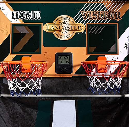 Miniatura 7 de Lancaster Sports EZ Fold - Juego de arcada de baloncesto, juego de arcade de doble aro para 2 jugadores